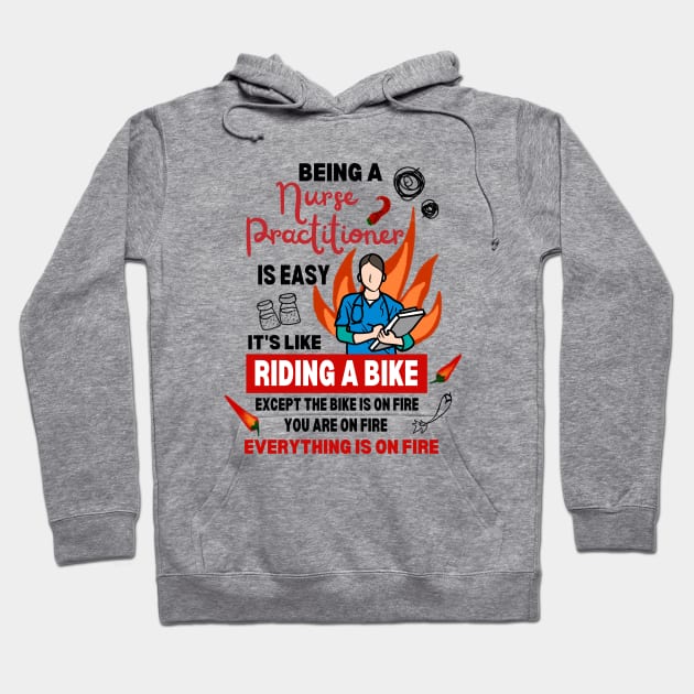 Funny Nurse Practitioner Nurse Joke Puns in Emergency Hoodie by Mochabonk